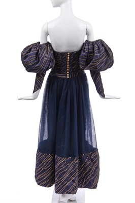 Lot 23 - A Chanel gold striped taffeta and tulle ballgown, Autumn-Winter 1986-87