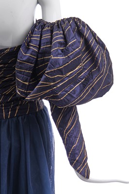 Lot 23 - A Chanel gold striped taffeta and tulle ballgown, Autumn-Winter 1986-87