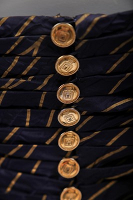Lot 23 - A Chanel gold striped taffeta and tulle ballgown, Autumn-Winter 1986-87