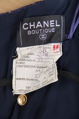 Lot 23 - A Chanel gold striped taffeta and tulle ballgown, Autumn-Winter 1986-87