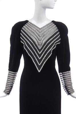 Lot 183 - A Valentino black velvet evening gown, 1980s