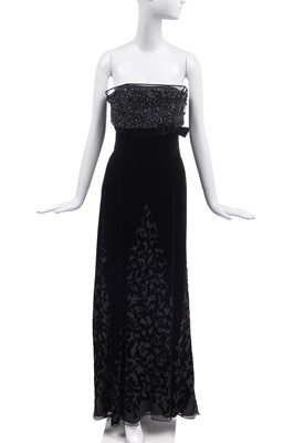 Lot 127 - A Christian Lacroix couture devoré velvet evening gown, 1990s