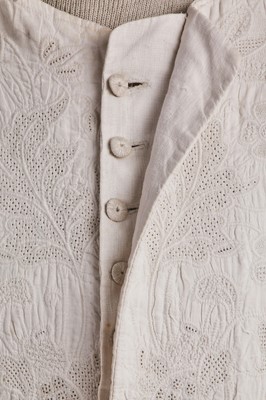 Lot 284 - A gentleman's embroidered linen sleeved waistcoat, circa 1710