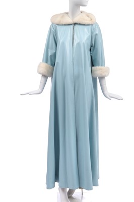 Lot 213 - An unusual Madame Grès vinyl and mink maxicoat, late 1960s