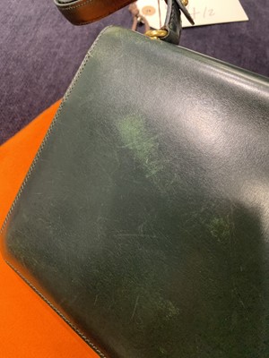 Lot 54 - An Hermès Fonsbelle bag in dark green Box leather, late 1960s