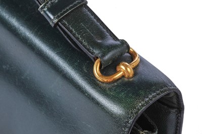 Lot 54 - An Hermès Fonsbelle bag in dark green Box leather, late 1960s
