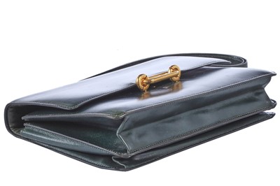 Lot 54 - An Hermès Fonsbelle bag in dark green Box leather, late 1960s