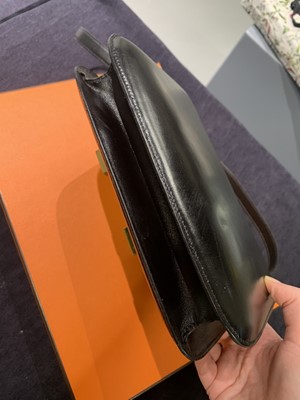 Lot 50 - An Hermès black Box leather Constance, 1988