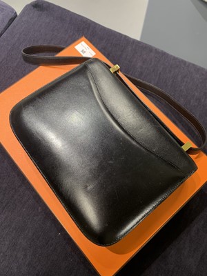 Lot 50 - An Hermès black Box leather Constance, 1988