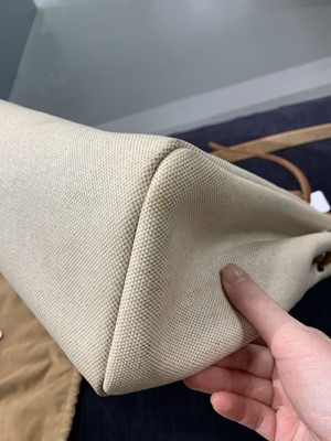 Lot 52 - An Hermès canvas and natural leather Herbag, modern