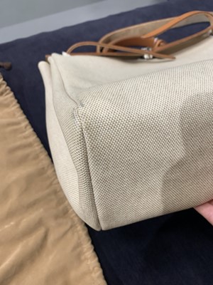Lot 52 - An Hermès canvas and natural leather Herbag, modern