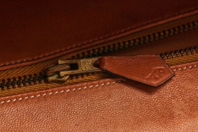 Lot 53 - An Hermès canvas and natural leather shoulder bag, 1960s