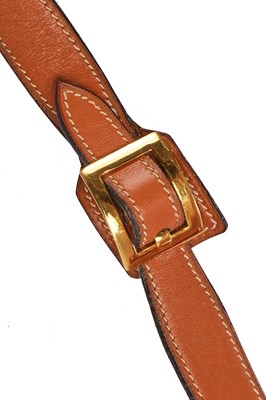 Lot 53 - An Hermès canvas and natural leather shoulder bag, 1960s