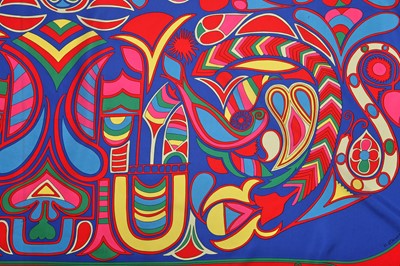 Lot 55 - An Hermès giant 'Folklore' printed silk scarf, 2014