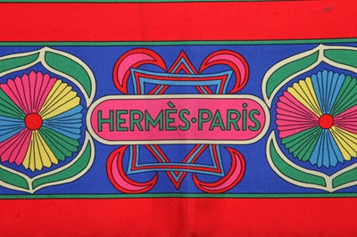 Lot 55 - An Hermès giant 'Folklore' printed silk scarf, 2014