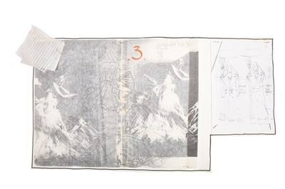 Lot 150 - A John Galliano pencil sketch for a tulle ballgown, 'Empress Josephine Meets Lolita' collection, Spring-Summer 1992