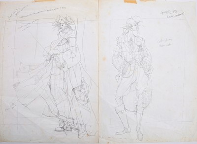 Lot 170 - Two John Galliano Saint Martins student sketches, 1983-84