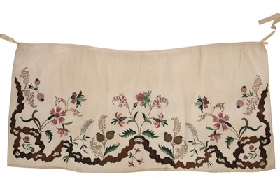 Lot 292 - An embroidered silk apron, circa 1730