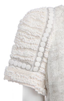 Lot 15 - A Chanel white fantasy tweed and silver lace ensemble, Spring-Summer 2009