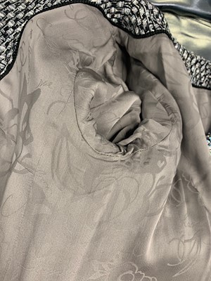 Lot 14 - A Chanel silver fantasy tweed ensemble, 'Shopping Centre' collection, Autumn-Winter 2014-15