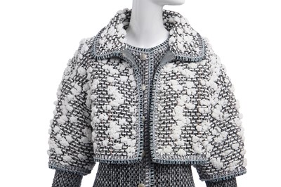 Lot 14 - A Chanel silver fantasy tweed ensemble, 'Shopping Centre' collection, Autumn-Winter 2014-15