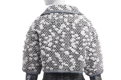 Lot 14 - A Chanel silver fantasy tweed ensemble, 'Shopping Centre' collection, Autumn-Winter 2014-15