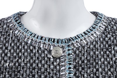 Lot 14 - A Chanel silver fantasy tweed ensemble, 'Shopping Centre' collection, Autumn-Winter 2014-15