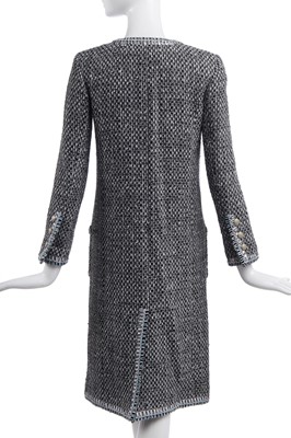 Lot 14 - A Chanel silver fantasy tweed ensemble, 'Shopping Centre' collection, Autumn-Winter 2014-15