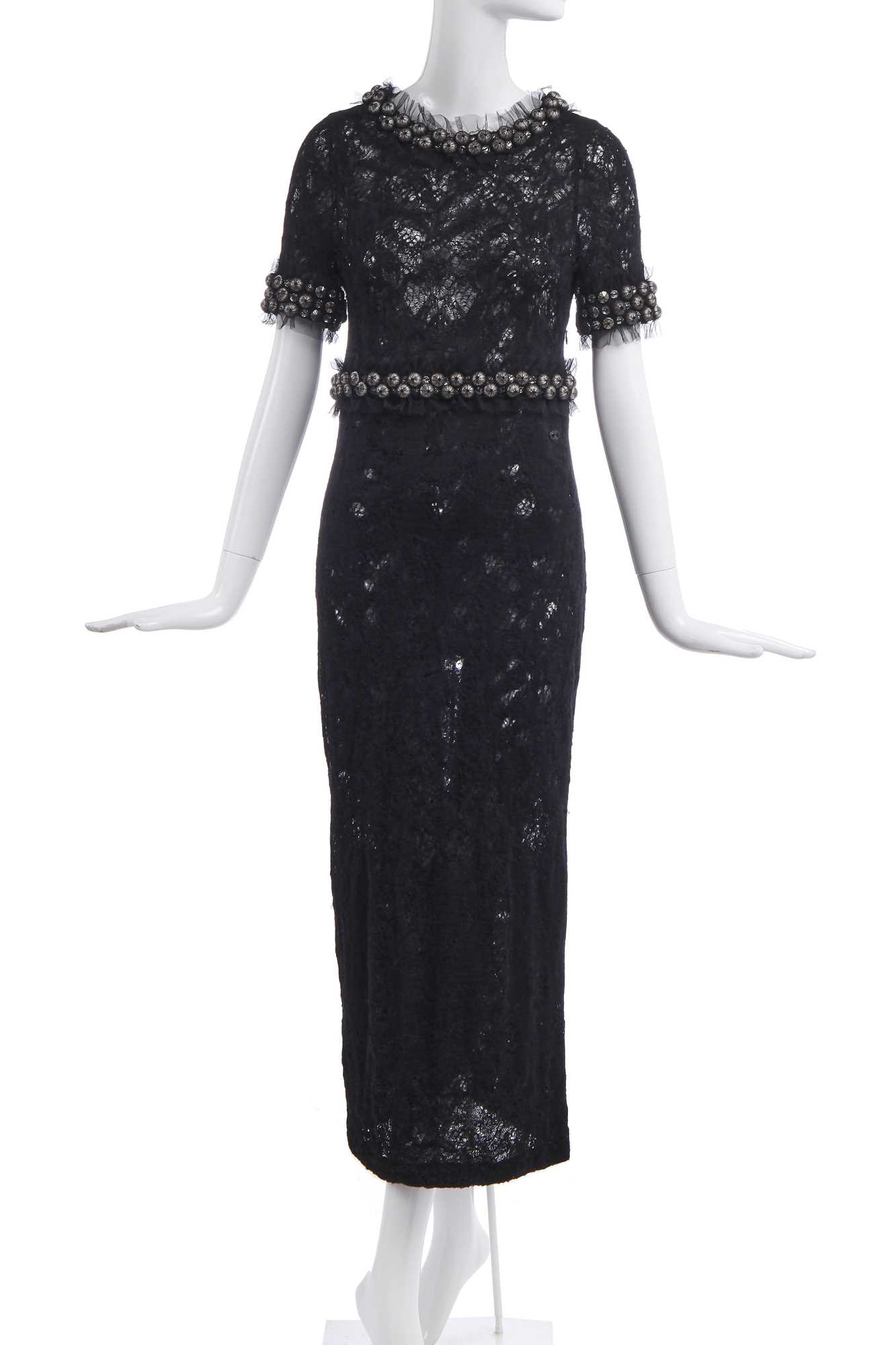 Lot 22 - A Chanel black knitted-lace dress, circa 2007