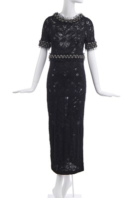 Lot 22 - A Chanel black knitted-lace dress, circa 2007