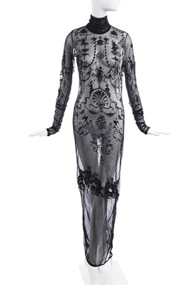 Lot 154 - A Vivienne Westwood flocked tulle dress, 'Salon' collection, Spring-Summer 1992