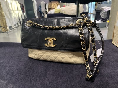 Lot 6 - Chanel two-tone quilted leather bag, 2012