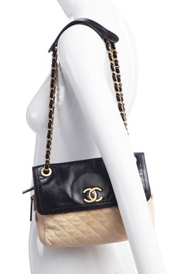 Lot 6 - Chanel two-tone quilted leather bag, 2012