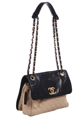 Lot 6 - Chanel two-tone quilted leather bag, 2012