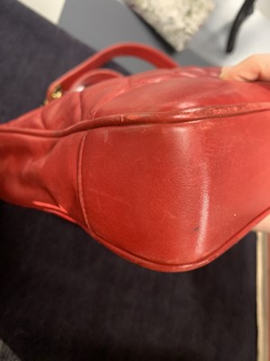 Lot 3 - A Chanel quilted red lambskin leather Chandra bag, 1980s