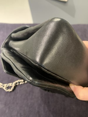 Lot 8 - A Chanel quilted black lambskin leather 2.55 variation, 2000-02