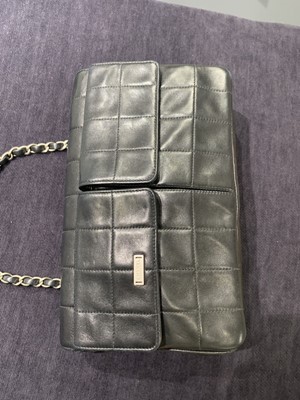 Lot 8 - A Chanel quilted black lambskin leather 2.55 variation, 2000-02