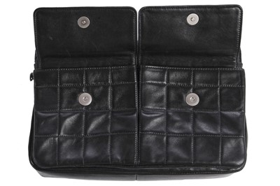 Lot 8 - A Chanel quilted black lambskin leather 2.55 variation, 2000-02