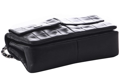 Lot 8 - A Chanel quilted black lambskin leather 2.55 variation, 2000-02