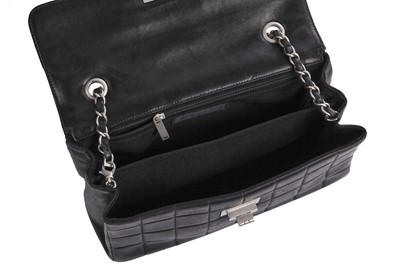Lot 8 - A Chanel quilted black lambskin leather 2.55 variation, 2000-02