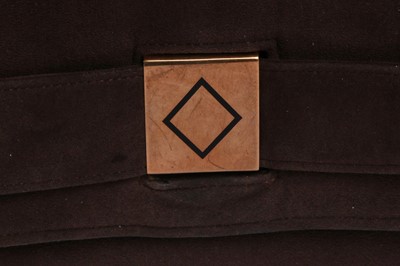 Lot 66 - A Cartier brown suede clutch with 9K gold clasp, 1930s