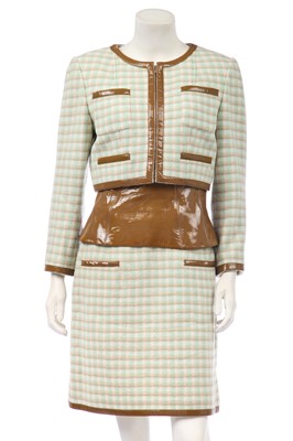 Lot 1 - A Chanel pastel checked wool ensemble, Autumn-Winter 2001-02