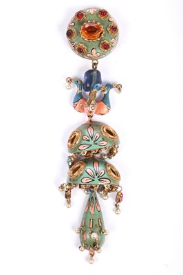 Lot 250 - A Max Boinet for Elsa Schiaparelli enamelled brooch, circa 1938