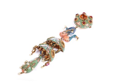 Lot 250 - A Max Boinet for Elsa Schiaparelli enamelled brooch, circa 1938