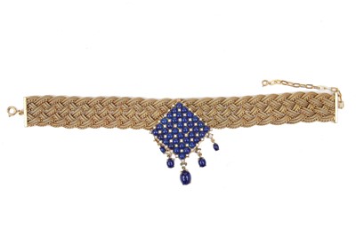 Lot 43 - A Christian Dior braided gilt chain choker-necklace, 1970