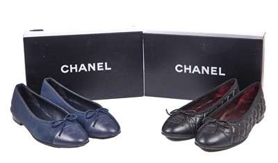 Lot 2 - Two pairs of Chanel ballet flats, modern