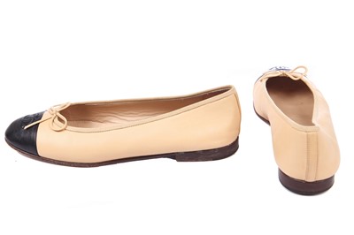 Lot 3 - A pair of Chanel two-tone leather ballet flats, modern