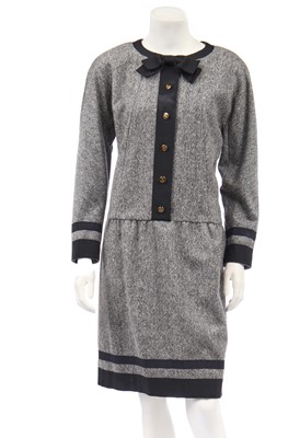 Lot 7 - A Chanel grey wool nautical-inspired dress, 1980s