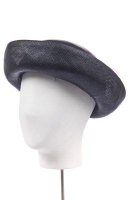 Lot 320 - A Balenciaga black straw hat, 1960s
