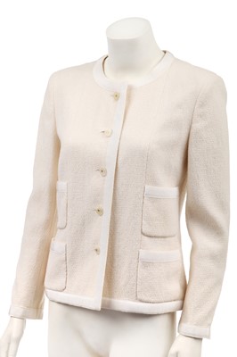 Lot 15 - A Chanel cream tweed jacket Spring/Summer 2002